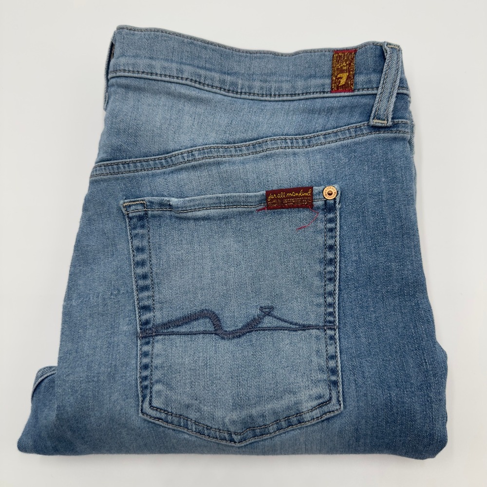 7 For All Mankind Josefina Jeans Womens 35 Blue Good Skinny Boyfriend Light Wash